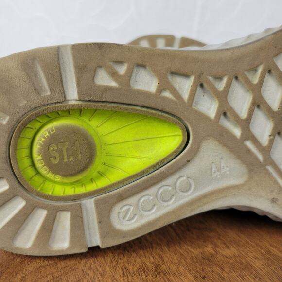 ECCO Mens St 1 Hybrid Lite Brogue Wingtip Magnet Shoes 10 Gray Leather Oxford - Picture 14 of 16